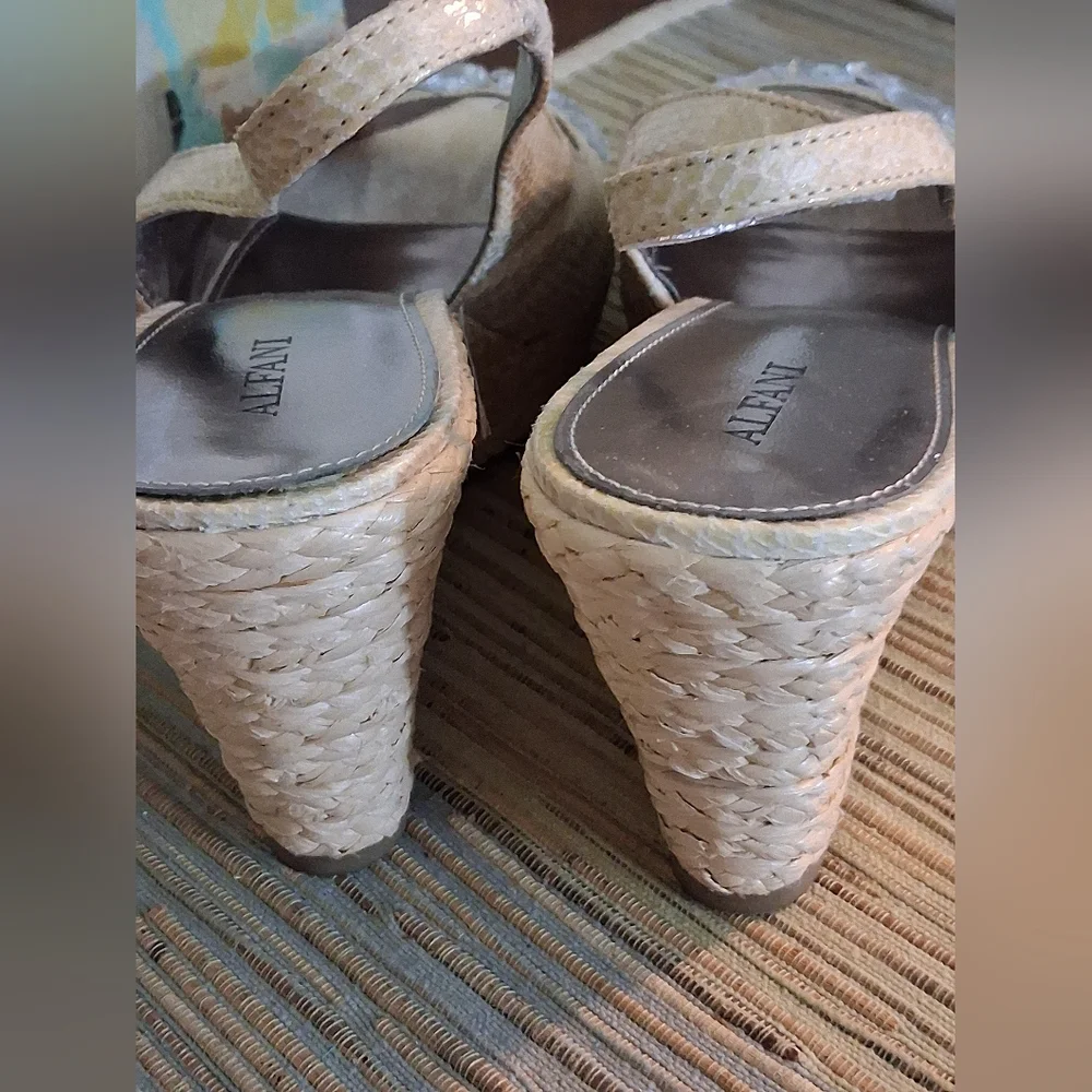 Alfani Beige Embellished Wedges